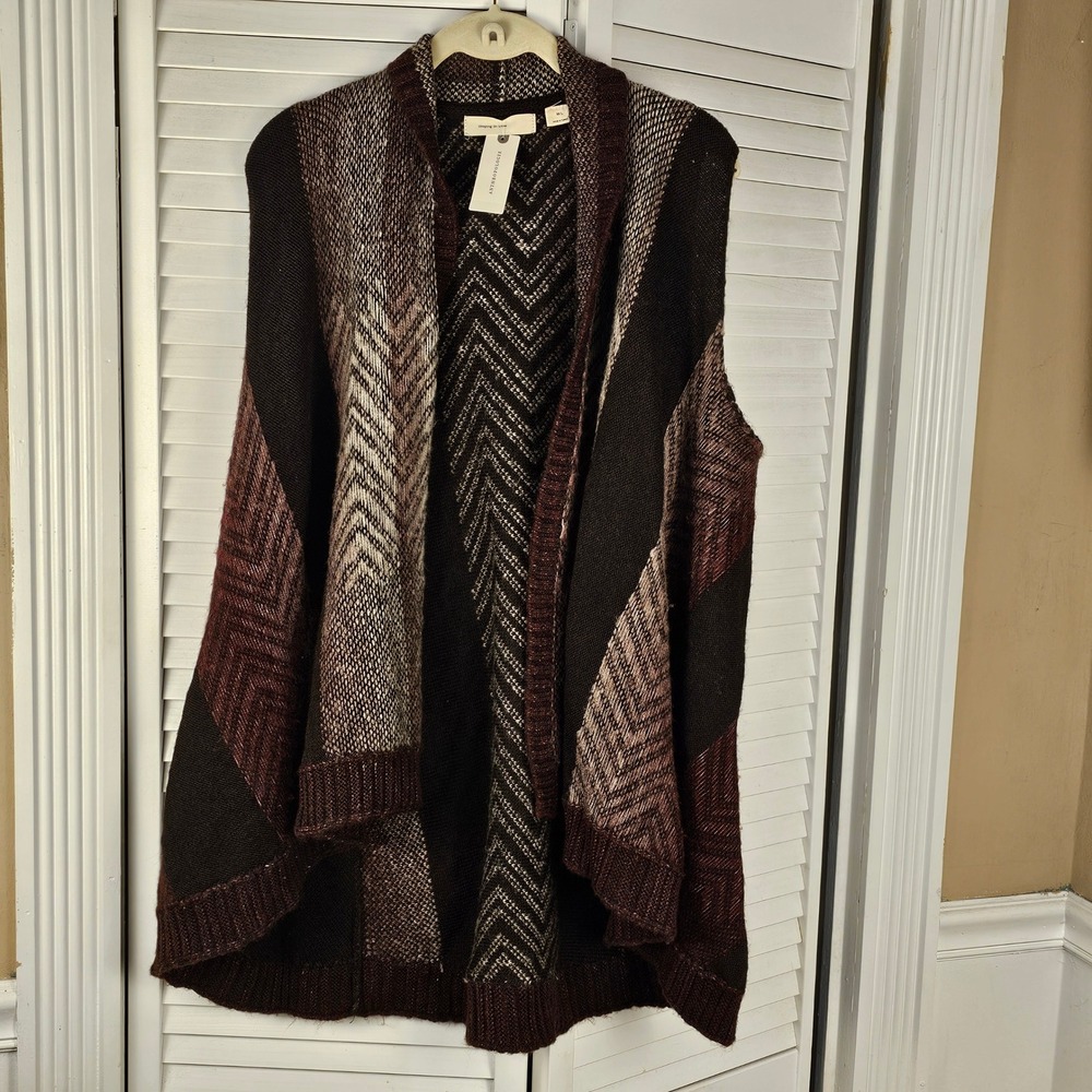 NWT Anthropologie Sleeping‎ On Snow Wool Blend Sleeveless Cardigan Sweater M/L